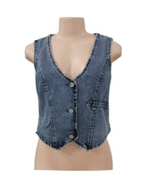 Load image into Gallery viewer, Hottie Sleeveless Denim Tank Top