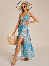 Load image into Gallery viewer, Tea Length Side Split Printed Dresses