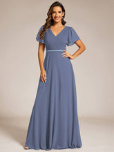 Load image into Gallery viewer, Midi Length Ruffles Sleeves Chiffon Dresses