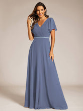 Load image into Gallery viewer, Midi Length Ruffles Sleeves Chiffon Dresses