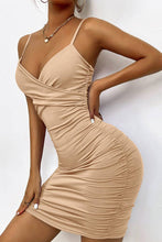 Load image into Gallery viewer, Summer Solid Color Wrapped Spaghetti Bodycon Dress ZK1104