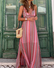 Load image into Gallery viewer, Boho Halter Backless Maxi Dress
