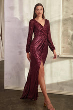 Load image into Gallery viewer, LONG SLEEVE SEQUIN DRESS