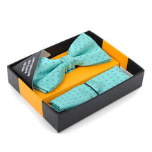 Load image into Gallery viewer, 12pc Pack Assorted Neat Men's Bow Tie & Matching Hanky