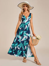 Load image into Gallery viewer, Tea Length Side Split Printed Dresses