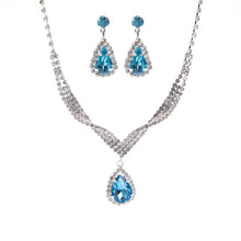 Load image into Gallery viewer, Crystal Teardrop Statement Necklace Set