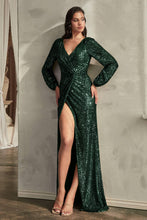 Load image into Gallery viewer, LONG SLEEVE SEQUIN DRESS