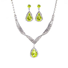 Load image into Gallery viewer, Crystal Teardrop Statement Necklace Set