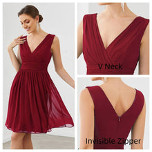 Load image into Gallery viewer, Double V-neck Chiffon Cocktail Dress