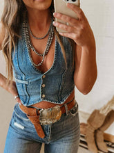 Load image into Gallery viewer, Hottie Sleeveless Denim Tank Top