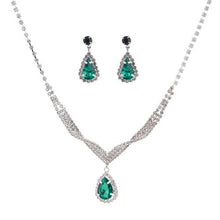 Load image into Gallery viewer, Crystal Teardrop Statement Necklace Set