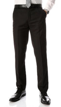 Load image into Gallery viewer, Men's Halo Black Slim Fit Flat-Front Dress Pants