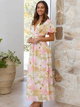 Load image into Gallery viewer, Sexy slim waist v neck long dress