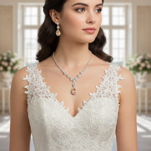 Load image into Gallery viewer, Crystal Eye Teardrop Necklace Set