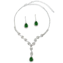 Load image into Gallery viewer, Crystal Eye Teardrop Necklace Set