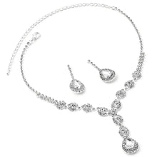 Load image into Gallery viewer, Crystal Eye Teardrop Necklace Set