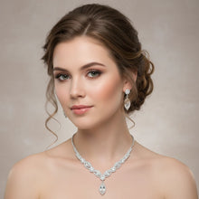 Load image into Gallery viewer, Marquise dangle rhinestone necklace set