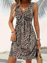 Load image into Gallery viewer, Twist Knot Leopard Dress