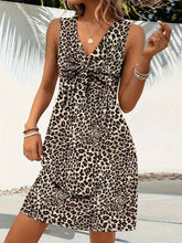 Load image into Gallery viewer, Twist Knot Leopard Dress