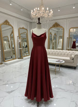 Load image into Gallery viewer, Pearl Strap Satin Midi Dress