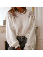 Load image into Gallery viewer, Pearl Shoulder Sweater