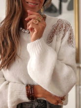 Load image into Gallery viewer, Pearl Shoulder Sweater
