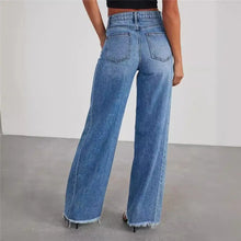 Load image into Gallery viewer, Wide Leg Frayed Jeans