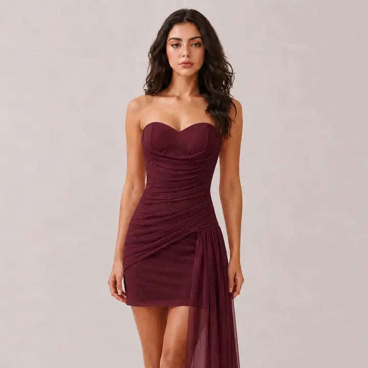 classy red cocktail dresses Dress Red / Large Champagne Dresses Jacqueline Strapless Little White beach days Style:EP07412BK