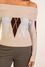 Load image into Gallery viewer, Diamond Off The Shoulder Sweater