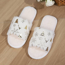 Load image into Gallery viewer, Christmas Gift Open-toe Plush Home Slipper