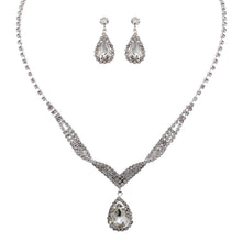 Load image into Gallery viewer, Crystal Teardrop Statement Necklace Set