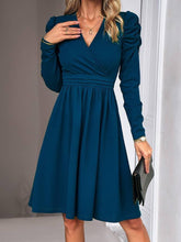 Load image into Gallery viewer, Puff Sleeve Wrap Dress