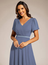 Load image into Gallery viewer, Midi Length Ruffles Sleeves Chiffon Dresses