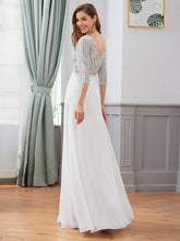 Load image into Gallery viewer, Sexy V Neck A-Line Sequin Evening Dresses With 3/4 Sleeve