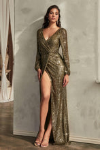 Load image into Gallery viewer, LONG SLEEVE SEQUIN DRESS