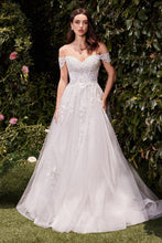 Load image into Gallery viewer, OFF THE SHOULDER A-LINE LACE & TULLE WEDDING DRESS