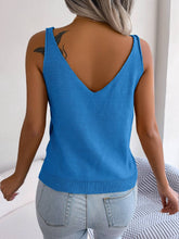 Load image into Gallery viewer, V-Neck Twist Cut-Out Knitted Tank Top