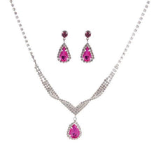 Load image into Gallery viewer, Crystal Teardrop Statement Necklace Set