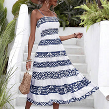 Load image into Gallery viewer, BOHEMIAN GEOMETRIC PRINT HALTER DRESS