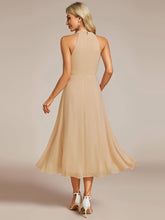 Load image into Gallery viewer, Midi Lining Length fold stream Empire Waist Dresses