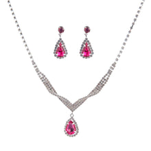 Load image into Gallery viewer, Crystal Teardrop Statement Necklace Set
