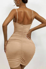 Load image into Gallery viewer, Summer Solid Color Wrapped Spaghetti Bodycon Dress ZK1104