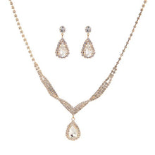 Load image into Gallery viewer, Crystal Teardrop Statement Necklace Set