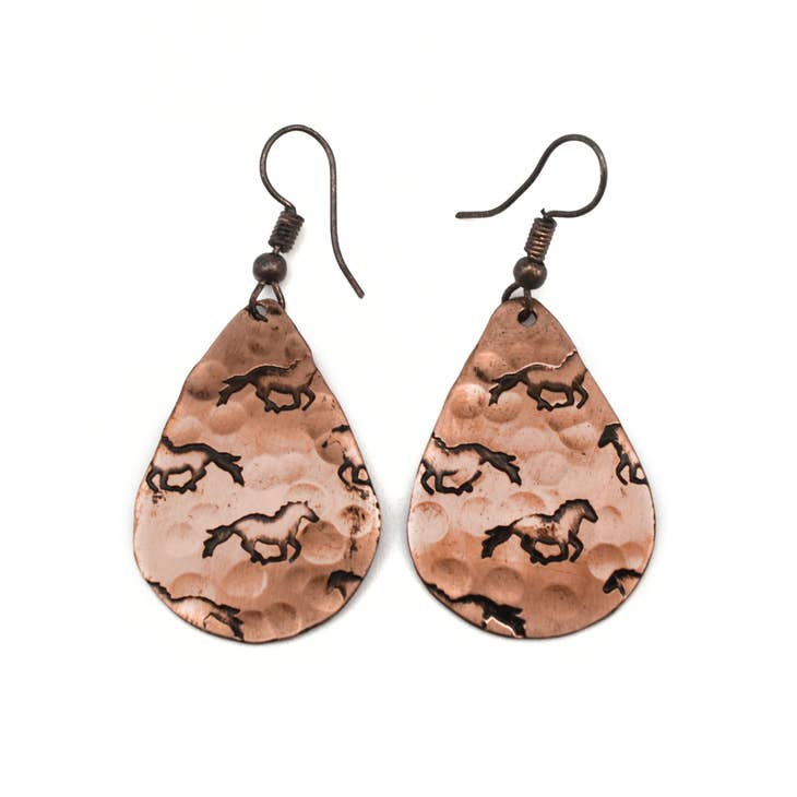 Horses Copper Earrings