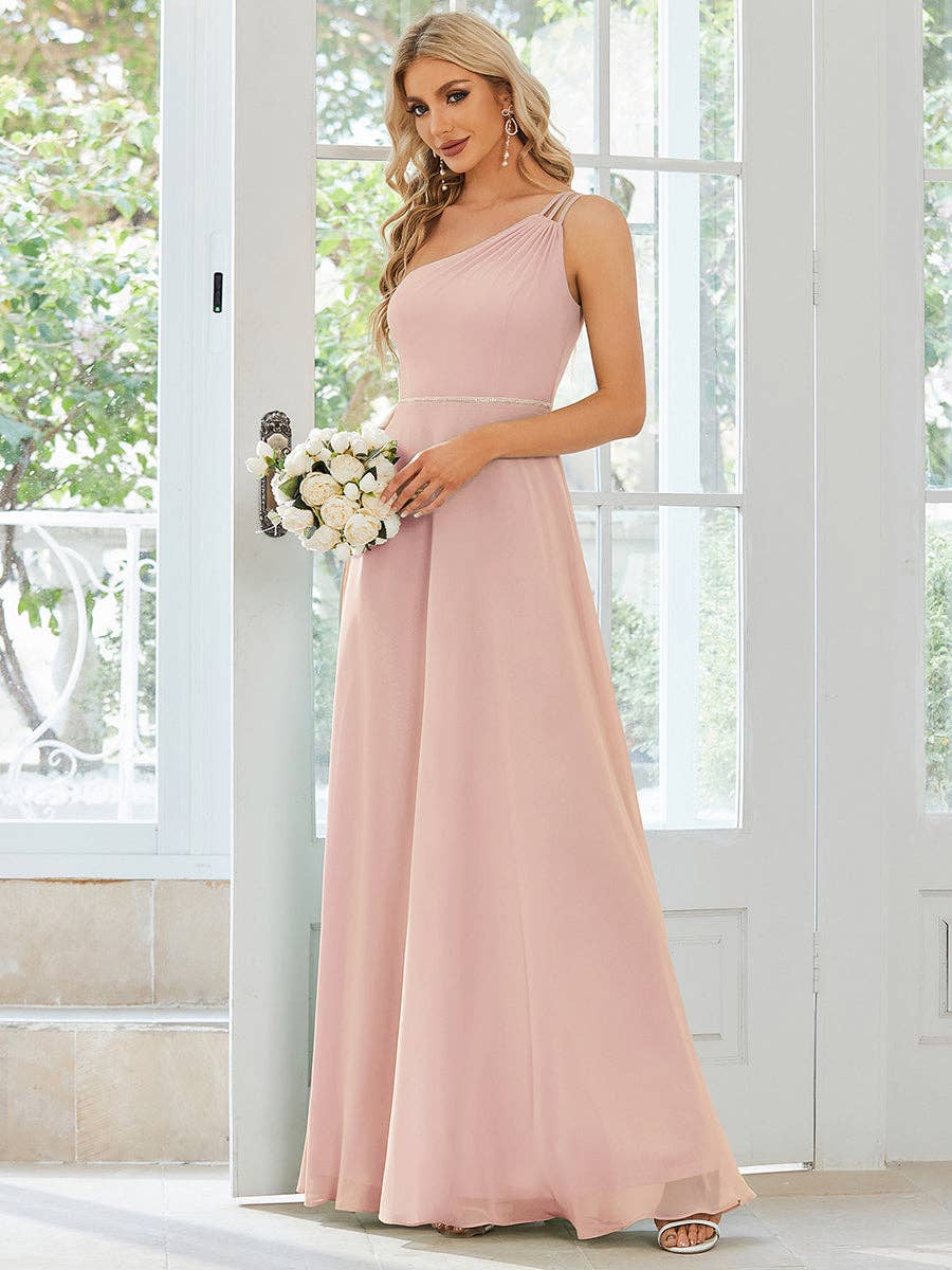 beaded chiffon bridesmaid dresses One Shoulder Dress – Say Yes Bridal & Boutique Women's Beach Outfits & Size:0-1 Year (80cm) soireé-4 Fully Lined Fit