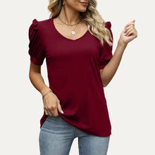 Load image into Gallery viewer, V-neck Puff Sleeve Blouse
