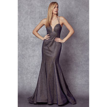 Load image into Gallery viewer, Fitted Metallic Evening Gown
