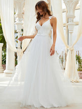 Load image into Gallery viewer, V-Neck Lace Tulle Wedding Dress

