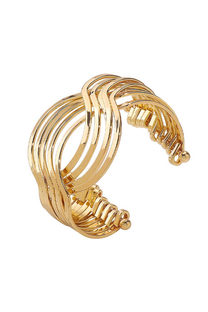 Golden and Silver Twist Alloy Bracelet XD058