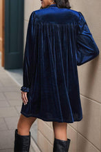 Load image into Gallery viewer, Long Sleeves V Neck Smocked Velvet Dress BFZY1196
